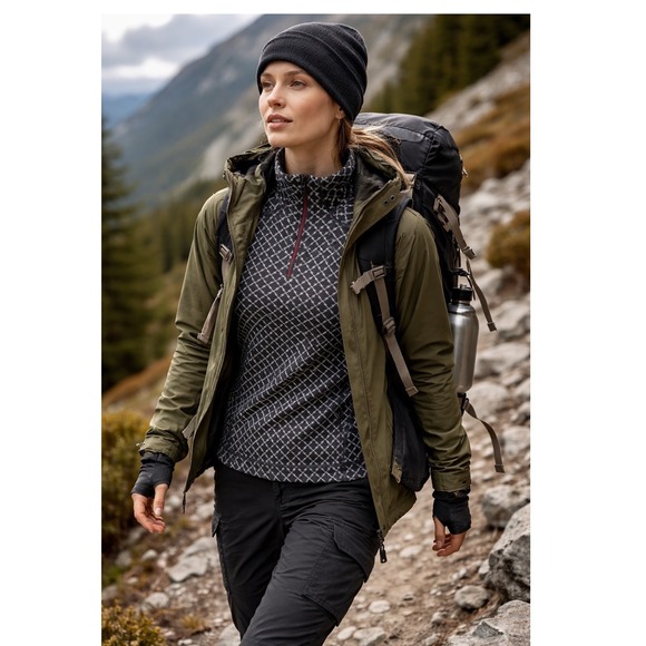 Smartwool Sweaters - Smartwool Merino 250 Base Layer Womens Small Black White Geometric 1/4 Zip Top